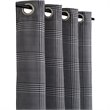 Safdie & Co. Curtain Room Darkening Houndstooth Check in Multi-Color (Set of 2)