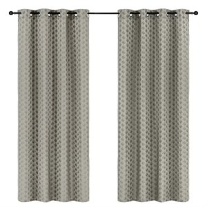 Safdie & Co. Wrinkle Free Curtain Jacquard Brayden 84&quotL in Taupe Rainy Day