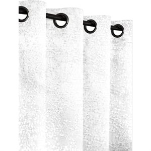 Safdie & Co. Curtain Jaquard Panel 84&quotL Ultimate Blackout in White (Set of 2)