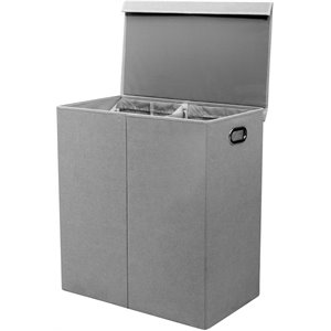 Safdie & Co. Laundry Hamper Double in Grey