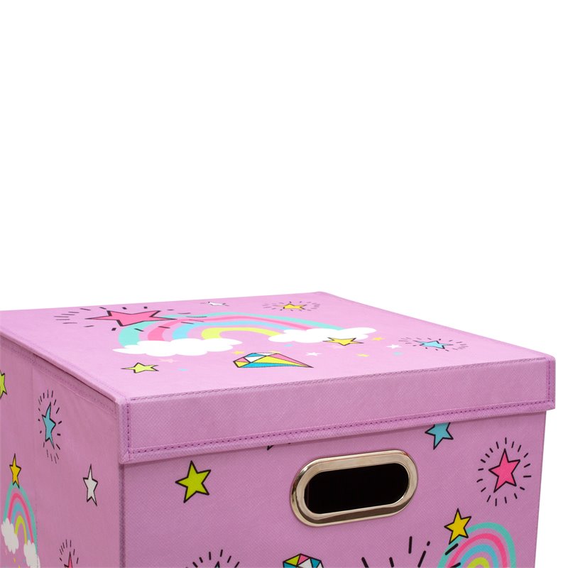 Safdie & Co. Waterproof Laundry Hamper Unicorn Multi-Color