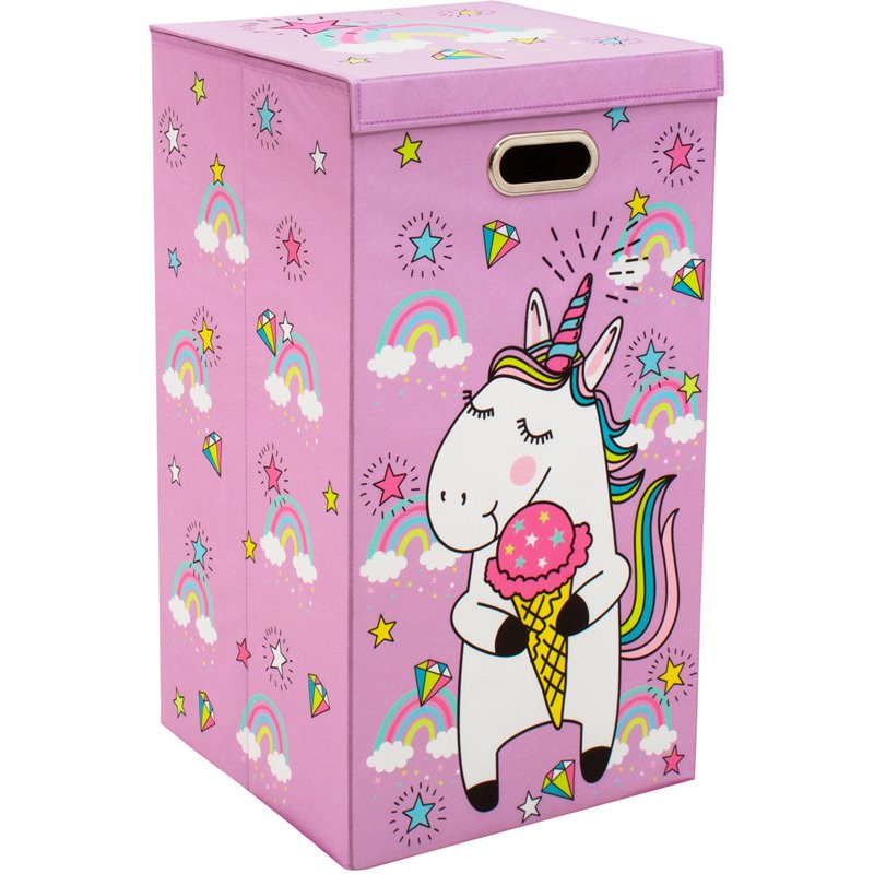 Safdie & Co. Waterproof Laundry Hamper Unicorn Multi-Color