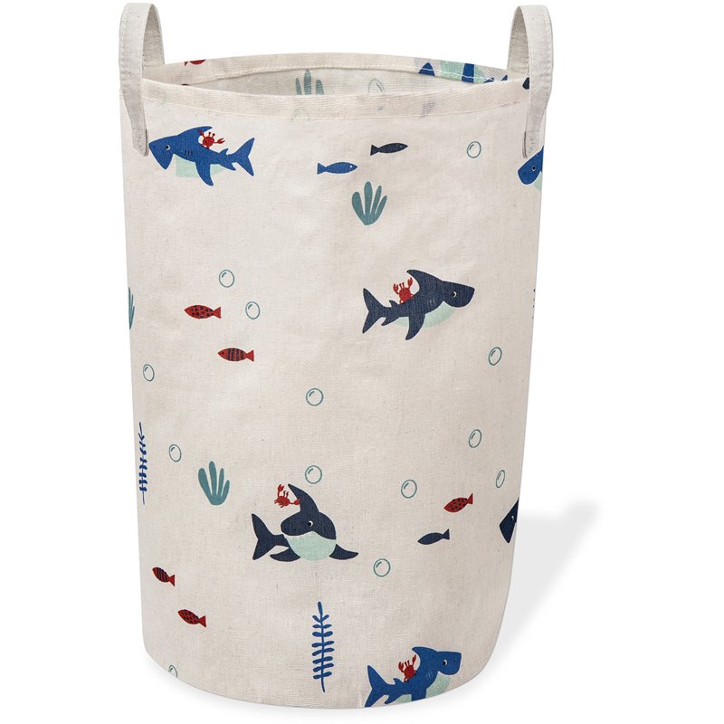 Safdie & Co. Printed Foldable Laundry Basket Shark Multi-Color