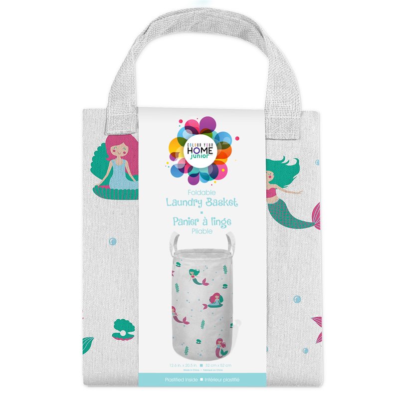 Safdie & Co. Printed Foldable Laundry Basket Mermaid Multi-Color