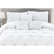 Safdie & Co. 7-piece Chateau Premium Microfiber Queen Comforter Set in White