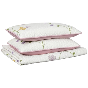 Safdie & Co. 3-piece Serenade Microfiber Double Queen Quilt Set in Multi-Color