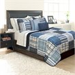 Safdie & Co. 3-piece Duncan Premium Microfiber King Quilt Set in Navy