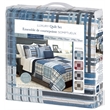 Safdie & Co. 3-piece Duncan Premium Microfiber King Quilt Set in Navy