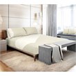 Safdie & Co. 4-piece Reversible Sateen Premium Cotton Queen Sheet Set in Natural