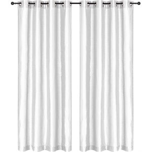 Safdie & Co. Wrinkle Free Curtain Silk Look 86&quotL in White