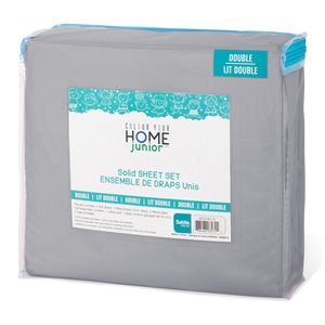 Safdie & Co. 3-piece Modern Polyester Solid Twin Sheet Set in Gray Finish