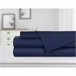 Safdie & Co. 4-piece Modern Polyester Solid Double Sheet Set in Navy
