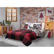Safdie & Co. 3-piece Polyester Buffalo Plaid Double Queen Comforter Set in Red