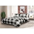 Safdie & Co. 3-piece Polyester Buffalo Plaid King Comforter Set in Gray
