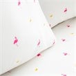 Safdie & Co. 4-piece Modern Polyester Flamingo Double Sheet Set in White