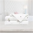 Safdie & Co. 4-piece Modern Polyester Rainbow Double Sheet Set in White