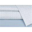 Safdie & Co. 3-piece Modern Polyester Twin Sheet Set in Printed and Solid Blue