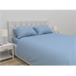 Safdie & Co. 4-piece Modern Polyester Solid Queen Sheet Set in Light Blue