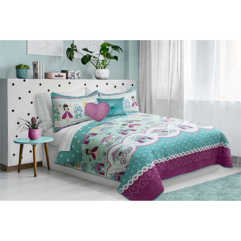 Safdie & Co. 3-piece Polyester Fiona Double Queen Quilt Set in Multi-Color