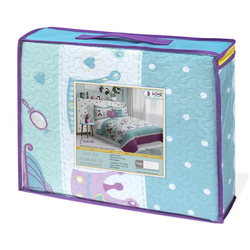 Safdie & Co. 3-piece Polyester Fiona Double Queen Quilt Set in Multi-Color