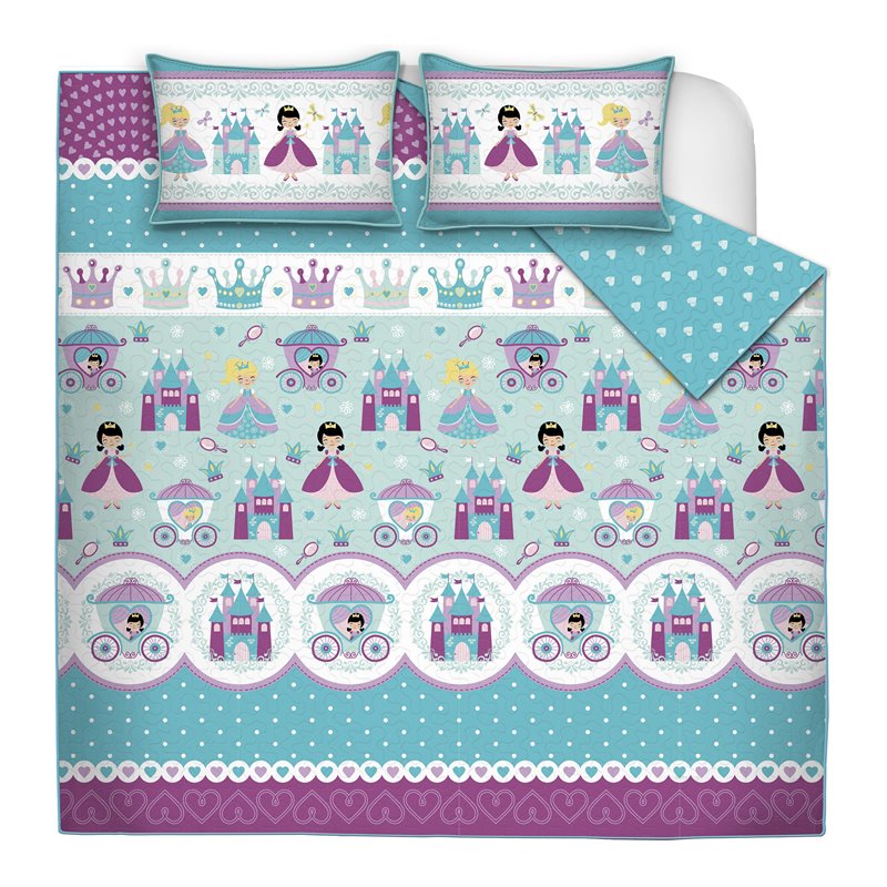 Safdie & Co. 3-piece Polyester Fiona Double Queen Quilt Set in Multi-Color
