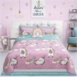Safdie & Co. 2-piece Polyester Unicorn Twin Quilt Set in Multi-Color