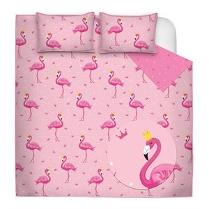 Safdie & Co. 3-piece Polyester Flamingo Double Queen Quilt Set in Multi-Color