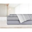 Safdie & Co. 4-piece Modern Polyester Solid Stripe Double Sheet Set in Gray