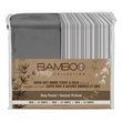 Safdie & Co. 4-piece Modern Polyester Solid Stripe Double Sheet Set in Gray
