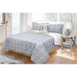 Safdie & Co. 2-piece Polyester Large Check Twin Quilt Set in Gray