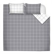 Safdie & Co. 3-piece Polyester Large Check Double Queen Quilt Set in Gray