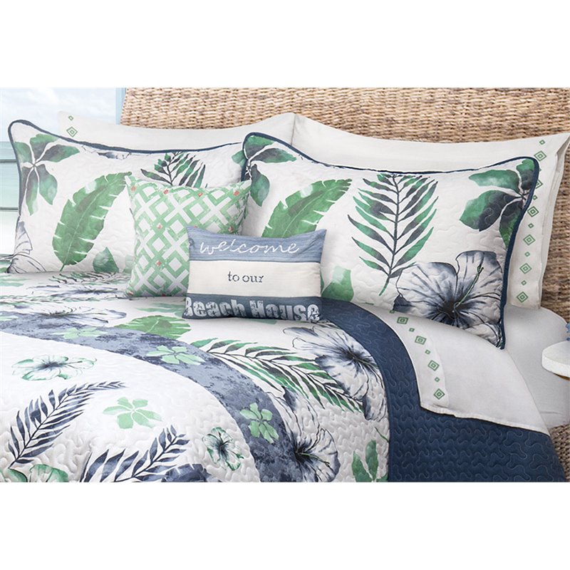 Safdie & Co. 5-piece Polyester Tropicana Double Queen Quilt Set in Multi-Color