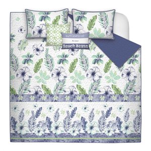 Safdie & Co. 5-piece Polyester Tropicana Double Queen Quilt Set in Multi-Color