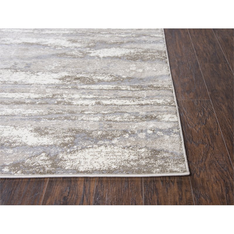 Encore 8' x 10' Abstract Beige/Gray/Rust/Blue Power-Loomed Area Rug