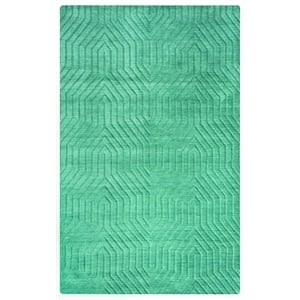 Technique 2'6&quot x 8' Solid Blue/Dark Teal Hand Loomed Area Rug