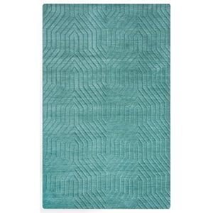 Technique 3' x 5' Solid Blue/Dark Teal Hand Loomed Area Rug