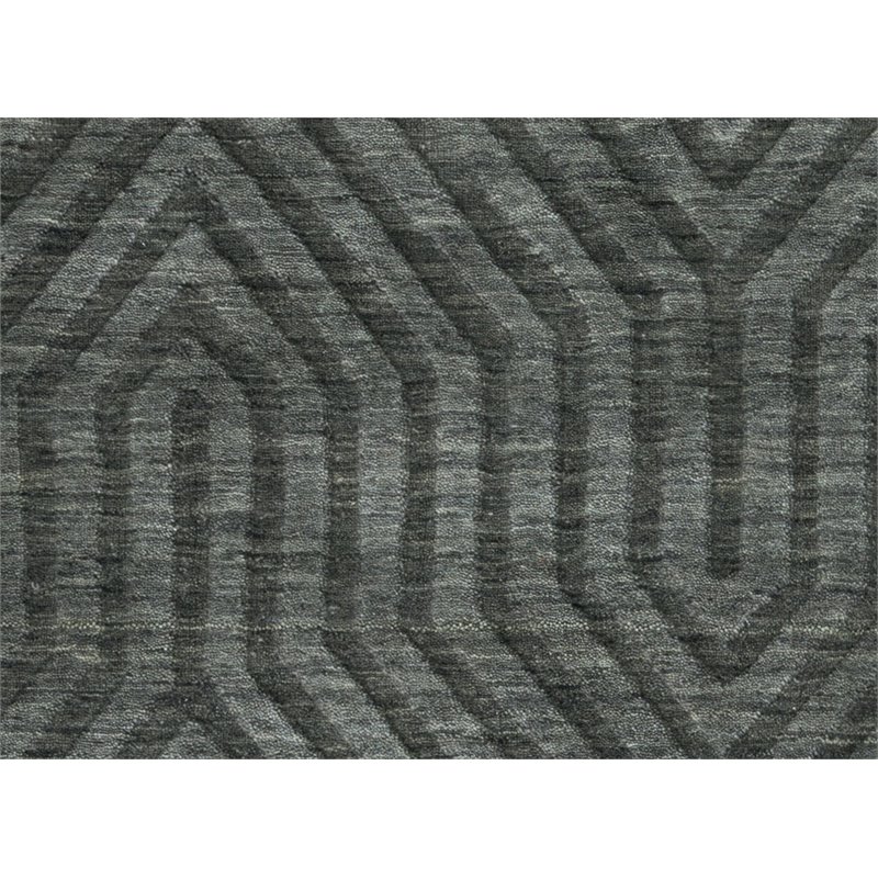 Technique 5' x 8' Solid Gray/Charcoal Hand Loomed Area Rug