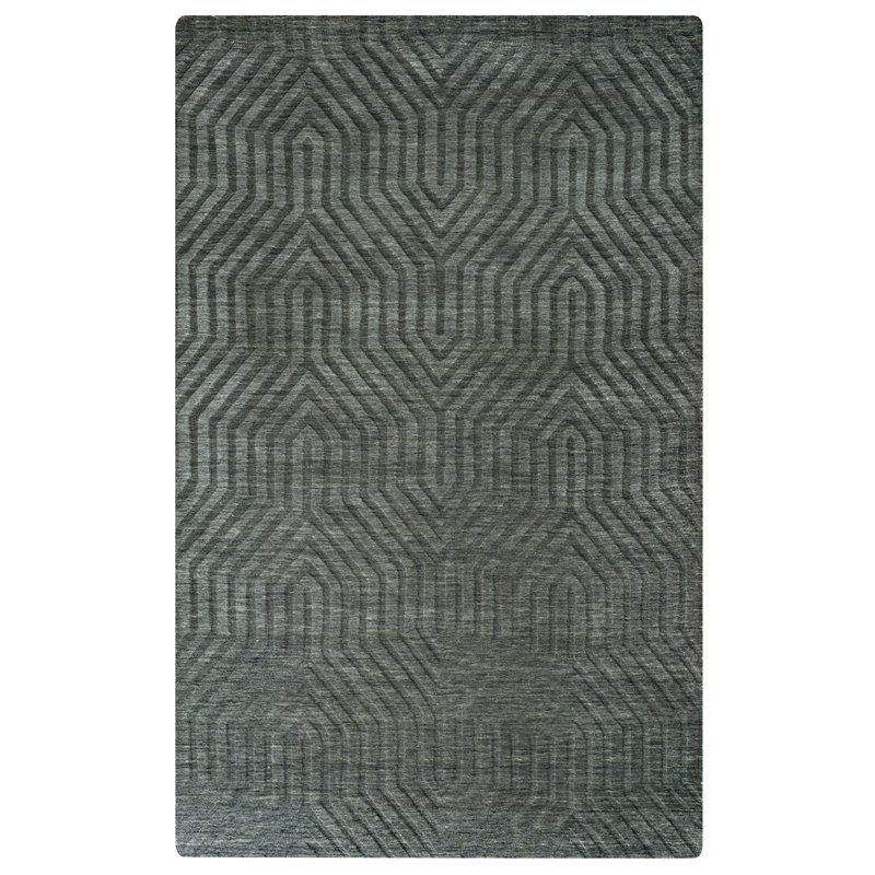 Technique 5' x 8' Solid Gray/Charcoal Hand Loomed Area Rug