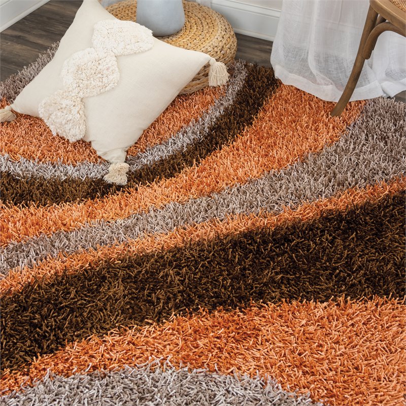 Kempton 8' x 10' Stripe Multi/Ivory Tufted Area Rug