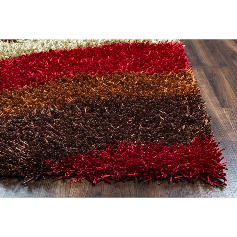 Kempton 5' x 7' Stripe Multi/Ivory Tufted Area Rug
