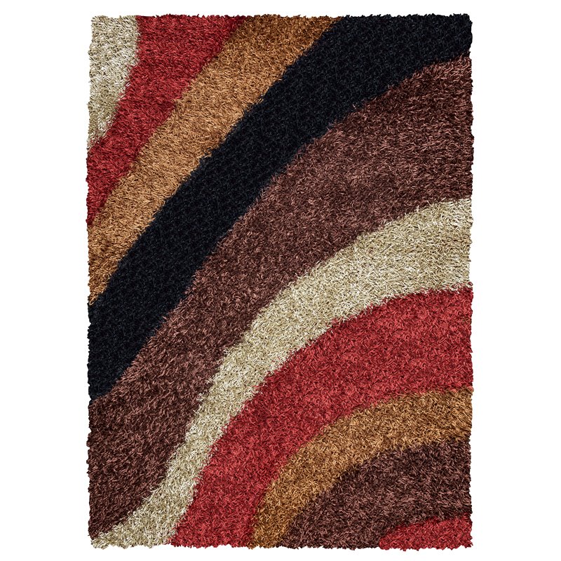 Kempton 5' x 7' Stripe Multi/Ivory Tufted Area Rug
