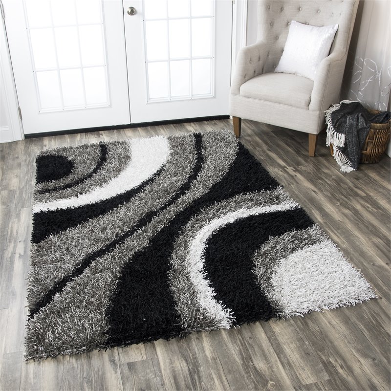 Kempton 5' x 7' Stripe Multi/Ivory Tufted Area Rug