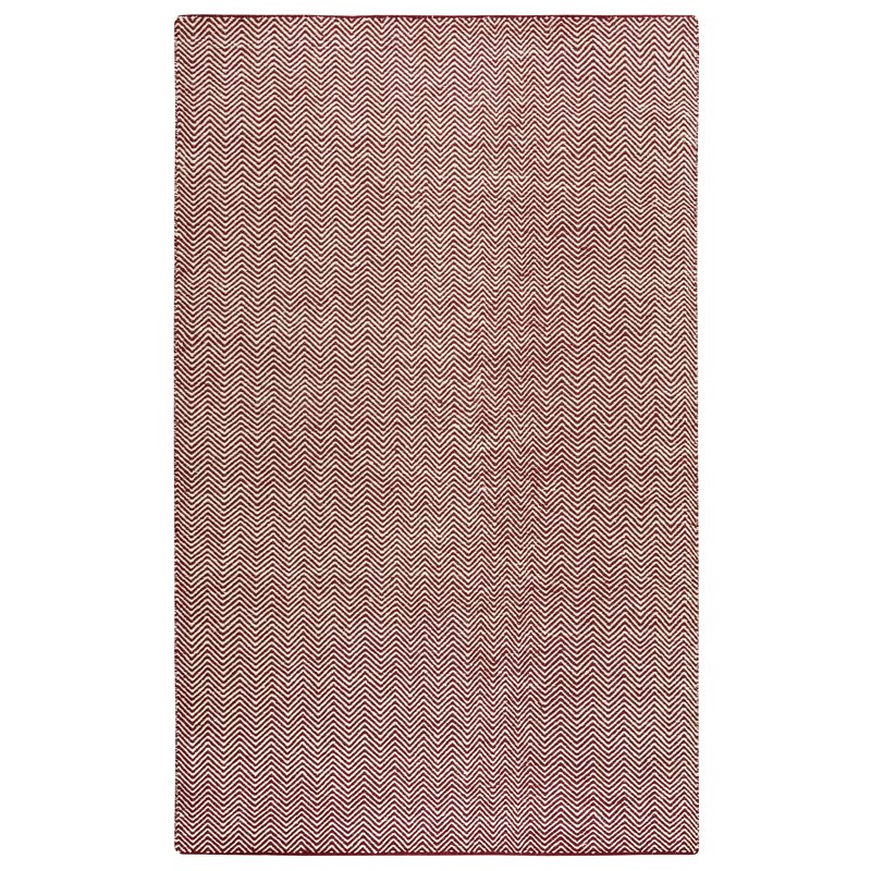 Twist 3' x 5' Chevron Burgundy  Off White Hand Woven Area Rug