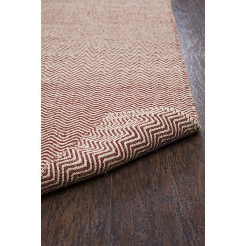 Twist 5' x 8' Chevron Burgundy  Off White Hand Woven Area Rug