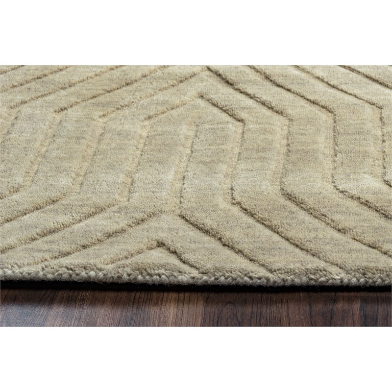 Technique 5' x 8' Solid Tan Hand Loomed Area Rug