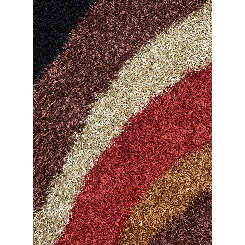 Kempton 9' x 12' Stripe Multi/Ivory Tufted Area Rug