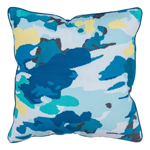 Connie Post Impressionistic 20&quot x 20&quot Poly Filled Pillow in Teal