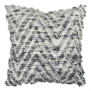 Rizzy Home Chevron 20&quot x 20&quot Cotton Pillow Cover in Natural Gray