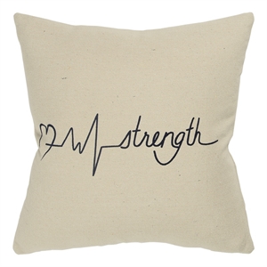 Rizzy Home Sentiment 20&quot x 20&quot Cotton Canvas Pillow Cover in Natural