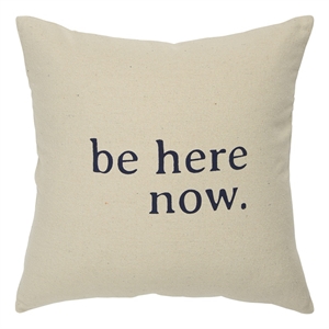 Rizzy Home Sentiment 20&quot x 20&quot Cotton Canvas Pillow Cover in Natural